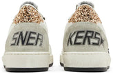 Golden Goose Wmns Ballstar 'White Black Gold Ice' Leather Distressed Sneaker