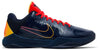 Caitlin Clark x Nike Zoom Kobe 5 Protro 'Indiana Fever' sneaker in Midnight Navy with red and amber gradient Swoosh and performance Flywire upper.

