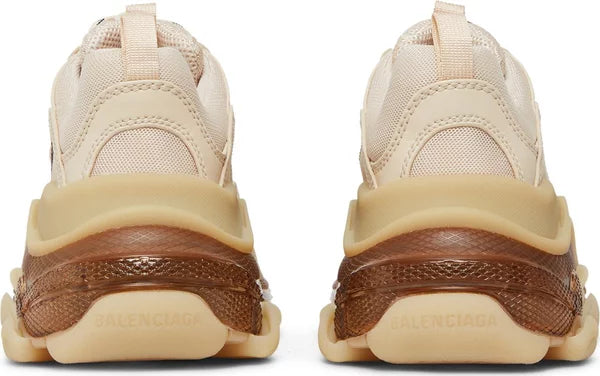 Balenciaga Triple S Clear Sole Crystal Beige Nude Sneakers for Women - Genuineauthenticbrand  