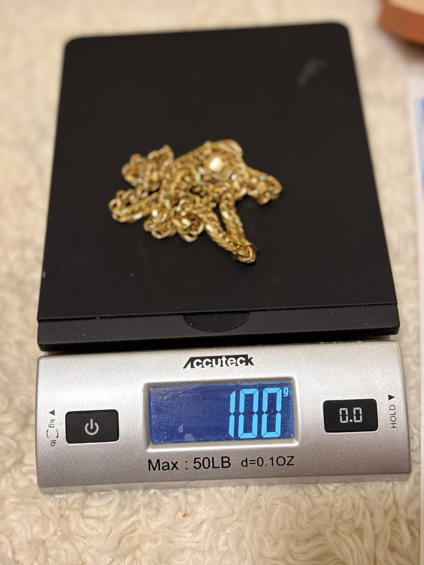 18Karat 100 Gram Gold Chain Necklace 24” M LINK MADE IN JAPAN