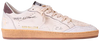 Golden Goose Ball Star 'Forever A Dreamer' sneaker in white leather with ginger suede star and pre-worn sole.
