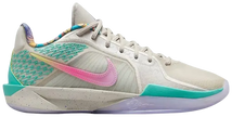 Titan x Wmns Nike Sabrina 2 EP 'Make Space' in Light Bone with multicolor gradient Swoosh, seafoam embroidery, and Cushlon 3.0 midsole.
