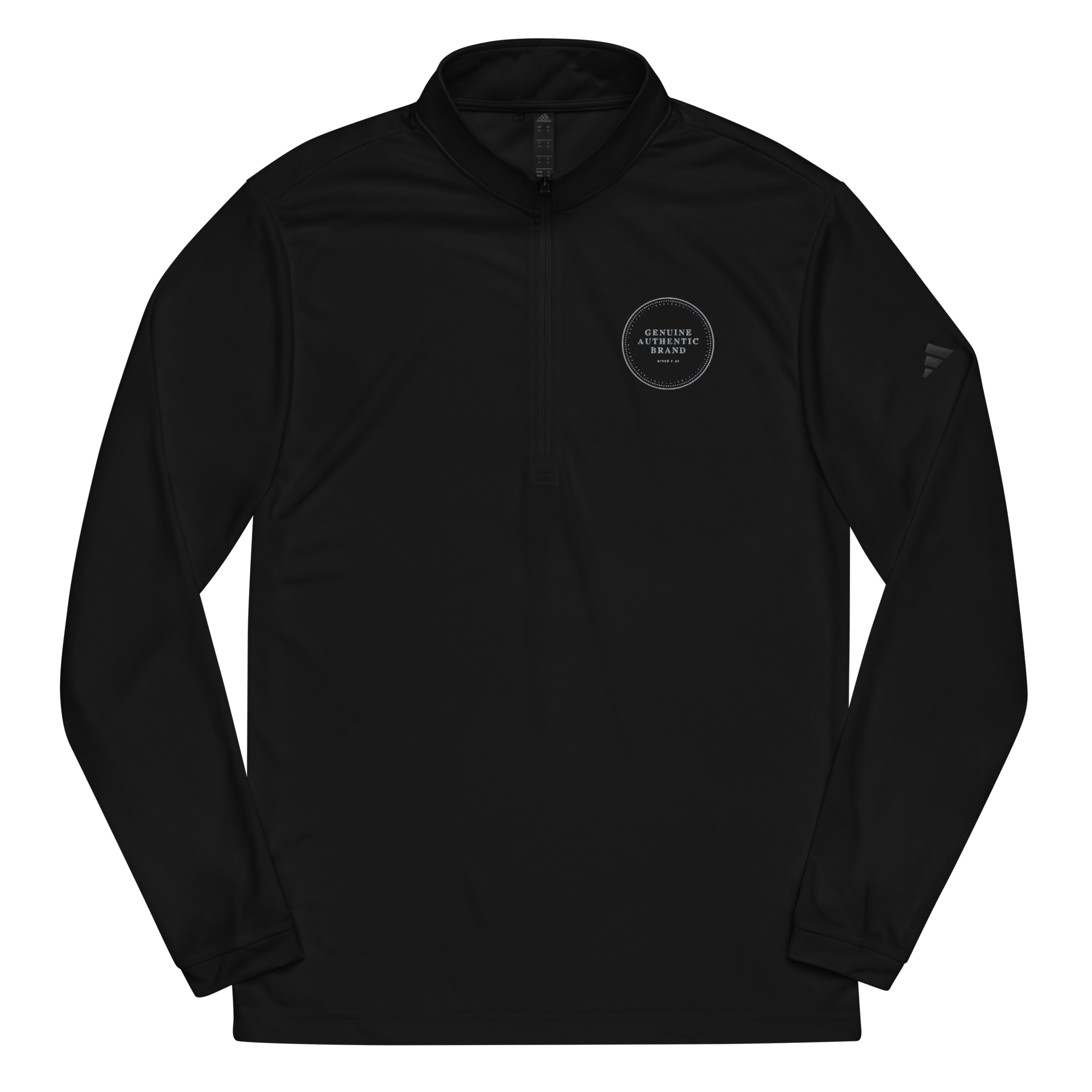 adidas x Genuine Authentic Brand Embroidered Logo Quarter zip pullover - Black / S - Black / M - Black / L - Black / XL - Black / 2XL - Black / 3XL - Black / 4XL