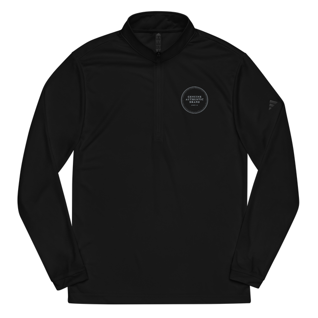 adidas x Genuine Authentic Brand Embroidered Logo Quarter zip pullover - Black / S - Black / M - Black / L - Black / XL - Black / 2XL - Black / 3XL - Black / 4XL