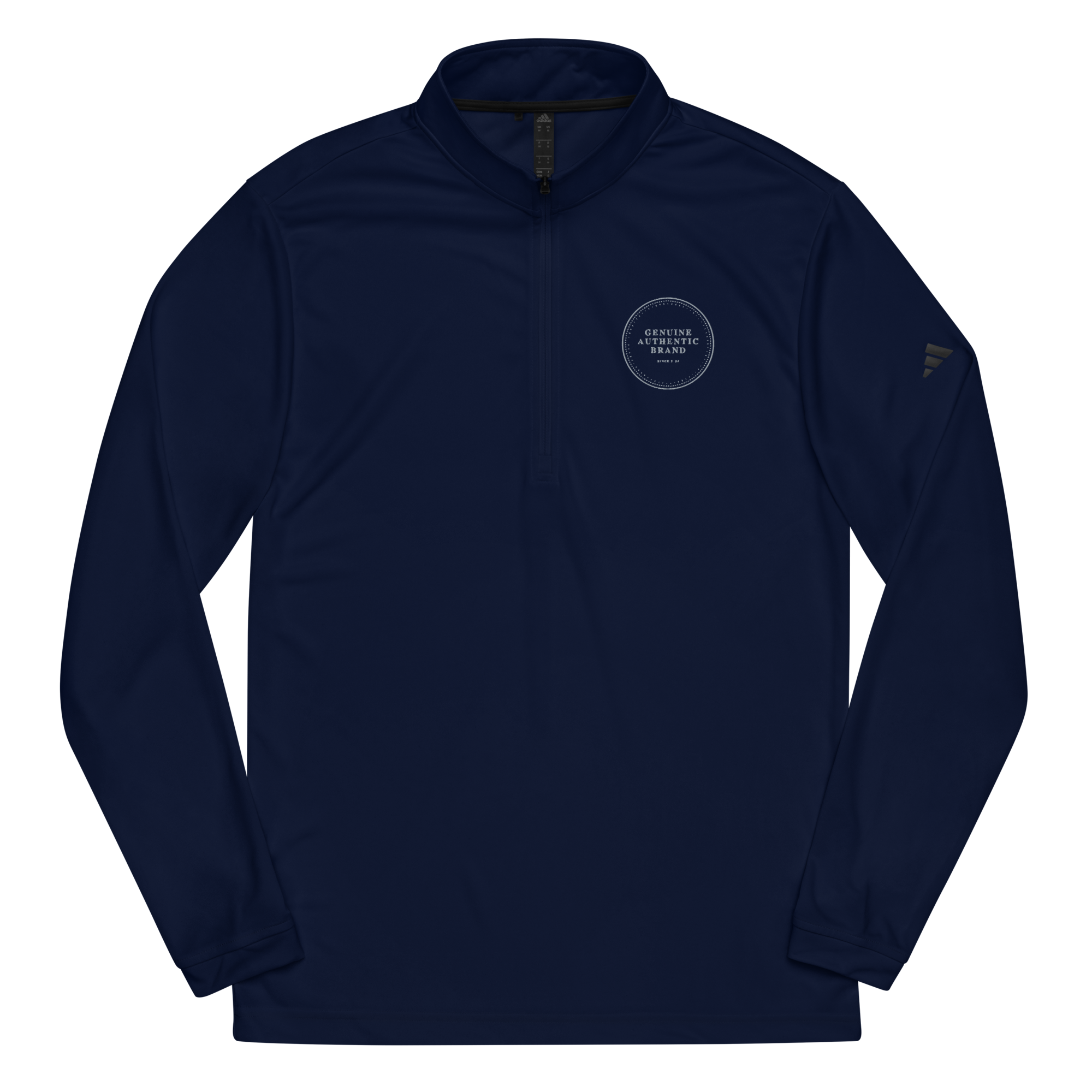 adidas x Genuine Authentic Brand Embroidered Logo Quarter zip pullover - Collegiate Navy / S - Collegiate Navy / M - Collegiate Navy / L - Collegiate Navy / XL - Collegiate Navy / 2XL - Collegiate Navy / 3XL - Collegiate Navy / 4XL