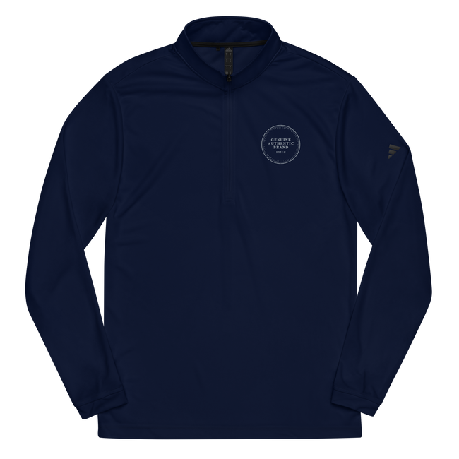 adidas x Genuine Authentic Brand Embroidered Logo Quarter zip pullover - Collegiate Navy / S - Collegiate Navy / M - Collegiate Navy / L - Collegiate Navy / XL - Collegiate Navy / 2XL - Collegiate Navy / 3XL - Collegiate Navy / 4XL