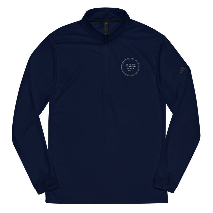 adidas x Genuine Authentic Brand Embroidered Logo Quarter zip pullover - Collegiate Navy / S - Collegiate Navy / M - Collegiate Navy / L - Collegiate Navy / XL - Collegiate Navy / 2XL - Collegiate Navy / 3XL - Collegiate Navy / 4XL
