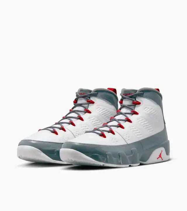 Air Jordan 9 White Cool Grey 'Fire Red' Sneakers for Men - Genuineauthenticbrand