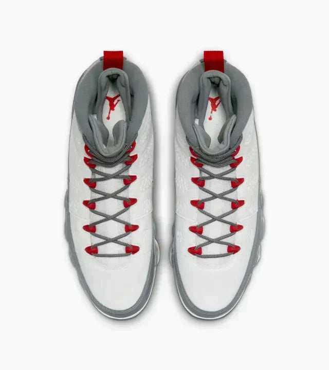 Air Jordan 9 White Cool Grey 'Fire Red' Sneakers for Men - Genuineauthenticbrand