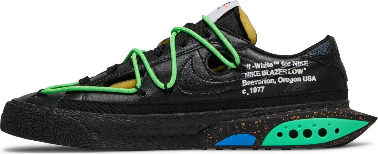Blazer Low x Off-White Black and Electro Green (2022) Sneakers for Unisex - Genuineauthenticbrand
