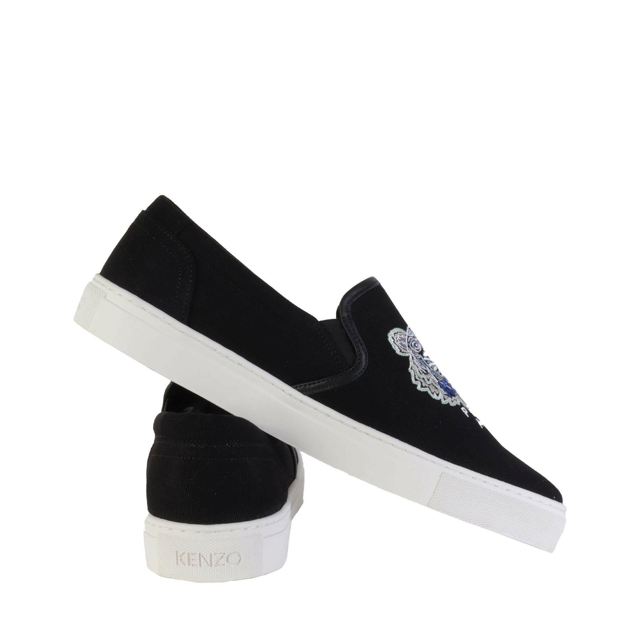 Kenzo Icon Tiger Slip-On Black Sneakers for Men - Genuineauthenticbrand