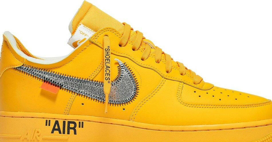 Nike Air Force 1 Low OFF-WHITE University Gold Metallic Silver (2021) Sneakers for Men - Genuineauthenticbrand