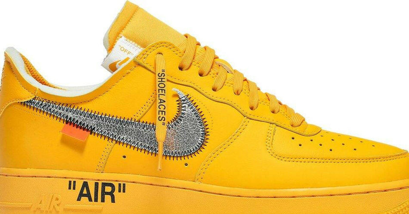 Nike Air Force 1 Low OFF-WHITE University Gold Metallic Silver (2021) Sneakers for Men - Genuineauthenticbrand