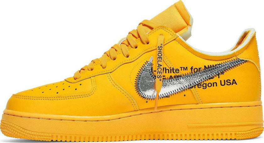 Nike Air Force 1 Low OFF-WHITE University Gold Metallic Silver (2021) Sneakers for Men - Genuineauthenticbrand