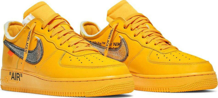 Nike Air Force 1 Low OFF-WHITE University Gold Metallic Silver (2021) Sneakers for Men - Genuineauthenticbrand